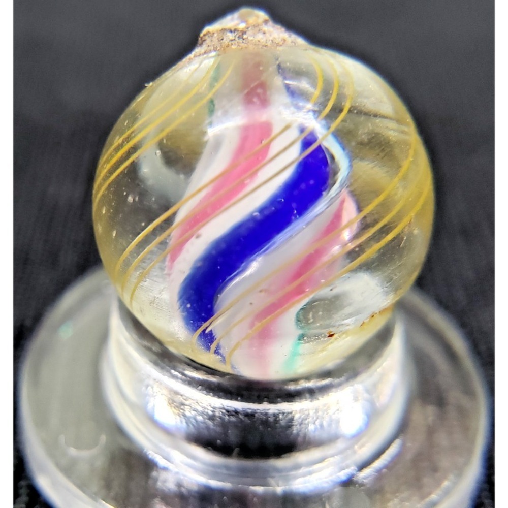 Solid Core Swirl Glass Marble Peppermint Yellow 17/32" #223
